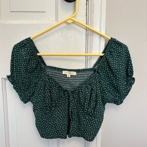 La Hearts Green Floral Top